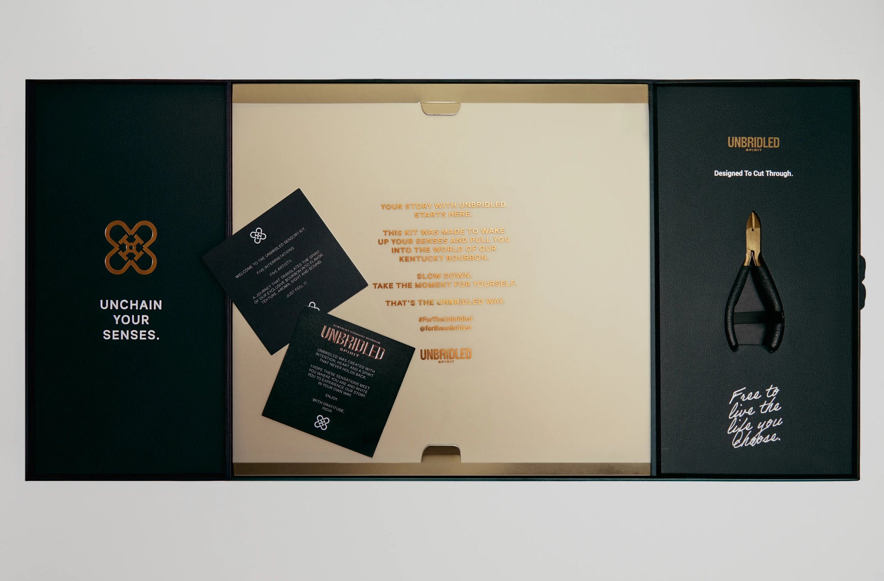Open UNBRIDLED Multi-Sensory Experience Box showing the curated contents